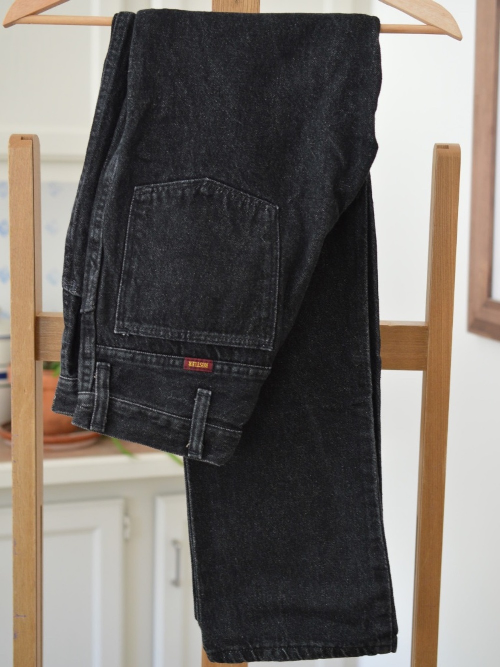 Vintage Rustler Faded Black Heavyweight Straight Leg Jeans